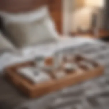 Stylish Wooden Design for Modern Bedrooms Elegant wooden bed caddy tray
