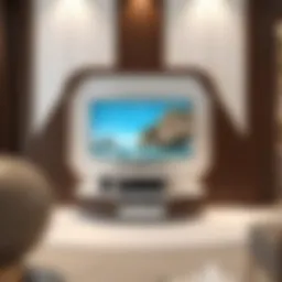 Elegant revolving TV stand showcasing modern design