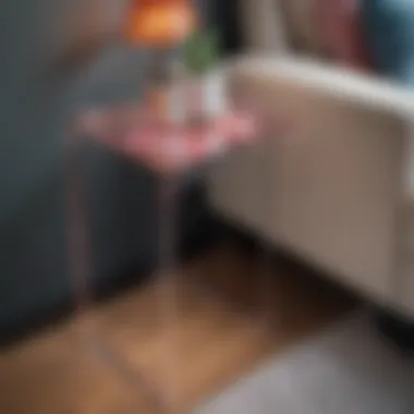 Contemporary Charm: Acrylic Side Table in Decor Narrow acrylic side table complementing contemporary decor