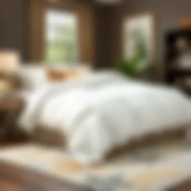 Illustration of care tips for maintaining a goose down comforter