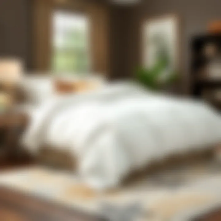 Illustration of care tips for maintaining a goose down comforter