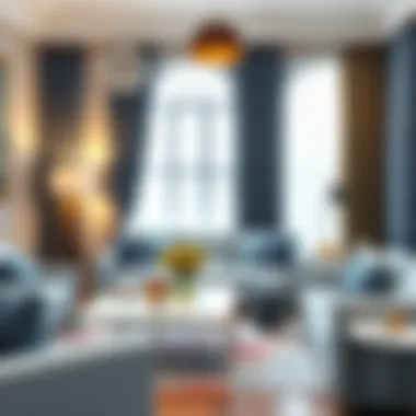 Cozy Living Room Arrangement with Curtain Placement Cozy living room arrangement highlighting strategic curtain placement.