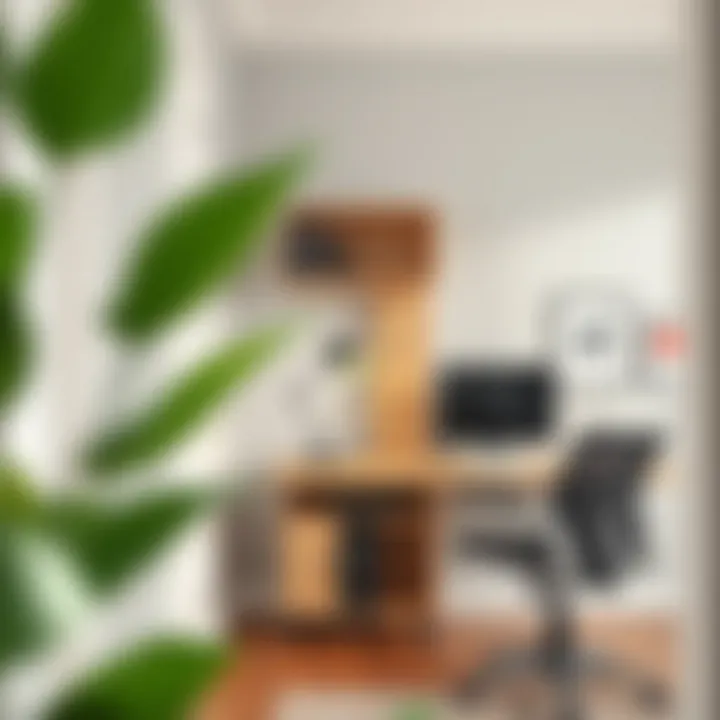 Maximizing Office Space with Innovative Furniture Solutions Skinny rolling shelf used in a compact office environment