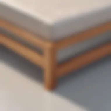 Close-up of the materials used in a twin floor bed frame showcasing quality craftsmanship