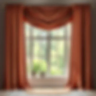 Stylish velvet curtains framing a large window with natural light