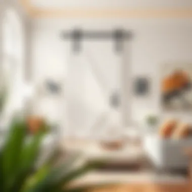 White Barn Door in Contemporary Design Elegant white barn door in a modern living room