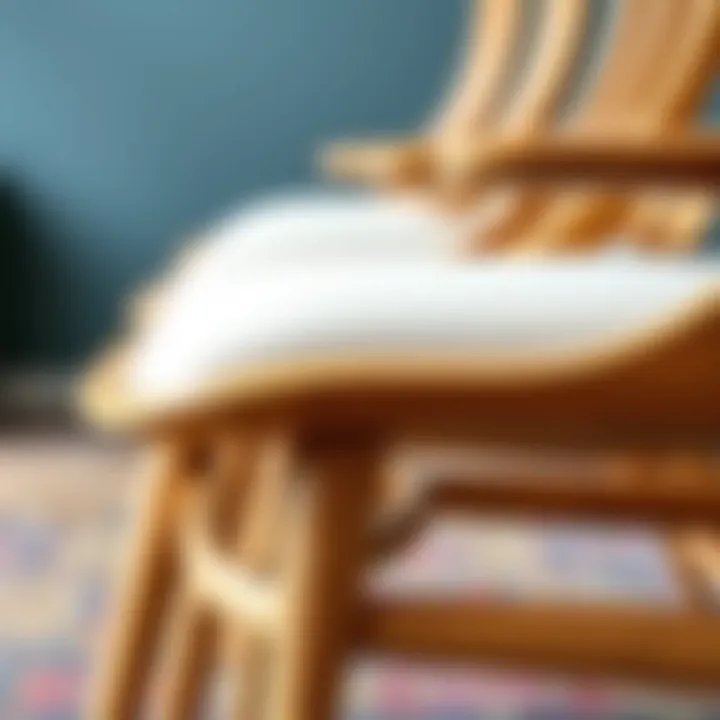 Close-up of the craftsmanship of the Wishbone dining chairs