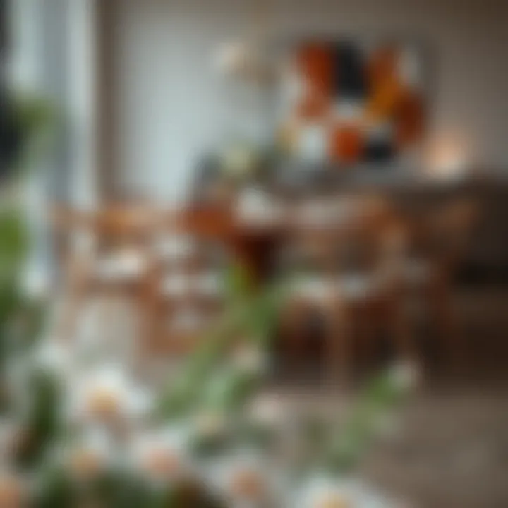 Wishbone dining chairs arranged around a stylish dining table