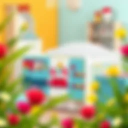 Charming train crib bedding set featuring vibrant colors and playful designs