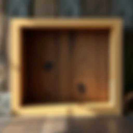 Artistry in Unfinished Wood Showcasing a beautifully crafted unfinished wood shadow box frame against a rustic backdrop