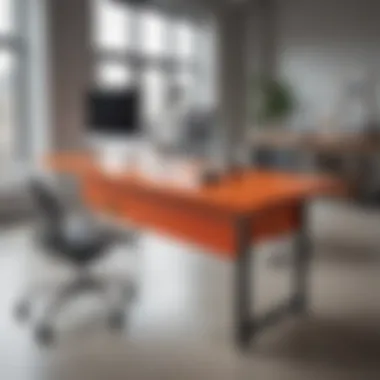 Modern Office with Variable Height Desk Elegant design of a variable height desk in a modern office setting