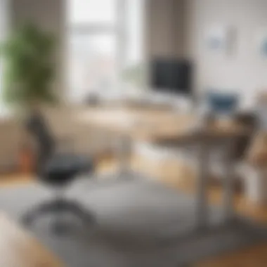 Boosting Productivity with Height Adjustable Desk Individual using a variable height desk to enhance productivity