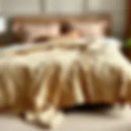 Elegant beige paisley comforter draped on a neatly made bed