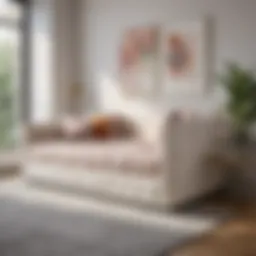 Elegant modern daybed with plush mattress in a stylish living room