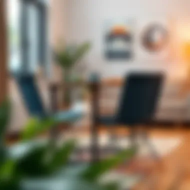 Portable folding table and chair set in a cozy indoor setting