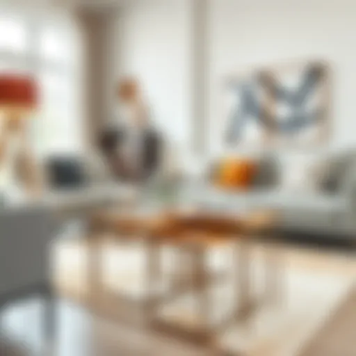 Contemporary Living Room with Metal Nesting Tables Stylish metal nesting end tables in a modern living room setting