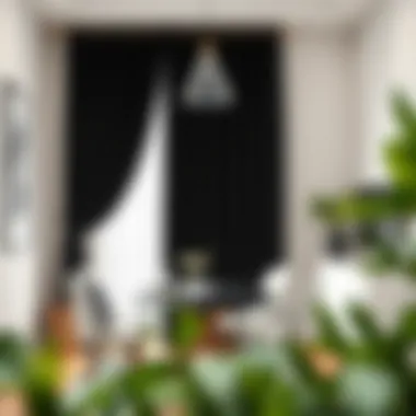 Stylish Black Curtains in a Contemporary Dining Setting Stylish black curtains complementing a contemporary dining area