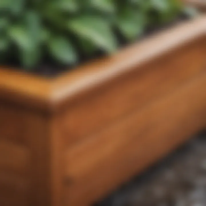 Close-up of durable materials used in waterproof garden boxes