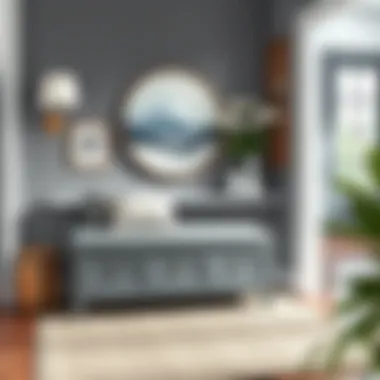 Chic Gray Bench Enhancing Entrway Aesthetics Elegant gray storage bench blending with home decor