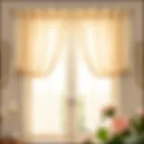 Elegant ivory tier curtains draping a sunlit window