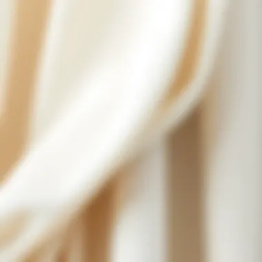 Close-up view showcasing the texture of ivory fabric