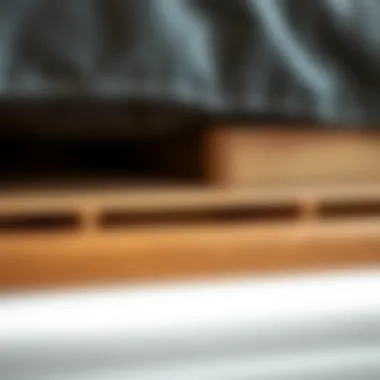 Close-up of materials used in lift up storage bed frames for durability