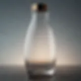 Elegant light glass water bottle showcasing its sleek design and clarity