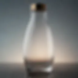 Elegant light glass water bottle showcasing its sleek design and clarity