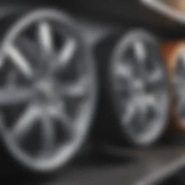 Close-up of different wheel types suitable for shelving