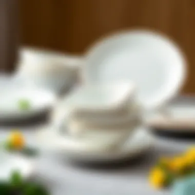 Unique Shaped Porcelain Plate Set Contemporary porcelain plate set with unique shapes