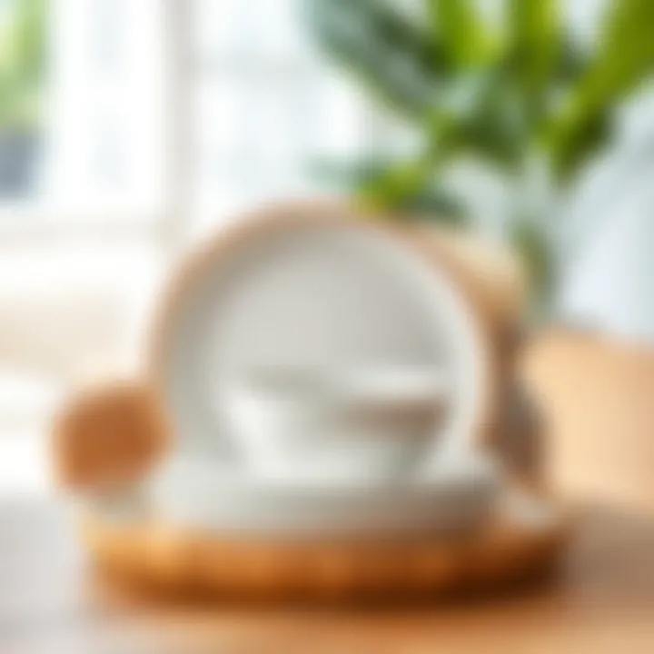 Eco-Friendly Bamboo Plate Set Sustainable bamboo plate set emphasizing eco-friendliness