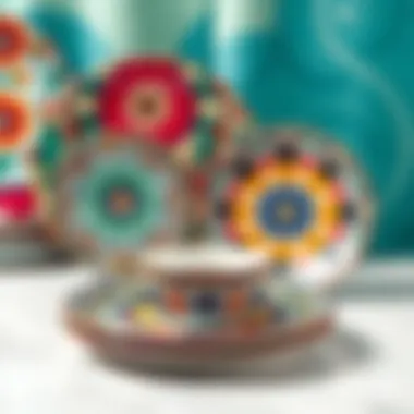 Artistic Ceramic Plate Set Vibrant ceramic plate set with artistic patterns