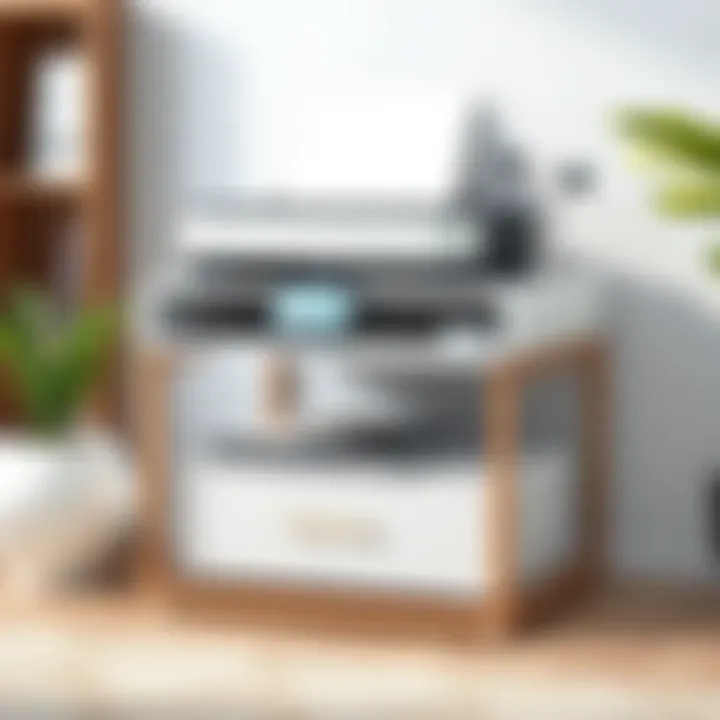 Elegant modern printer stand with sleek design