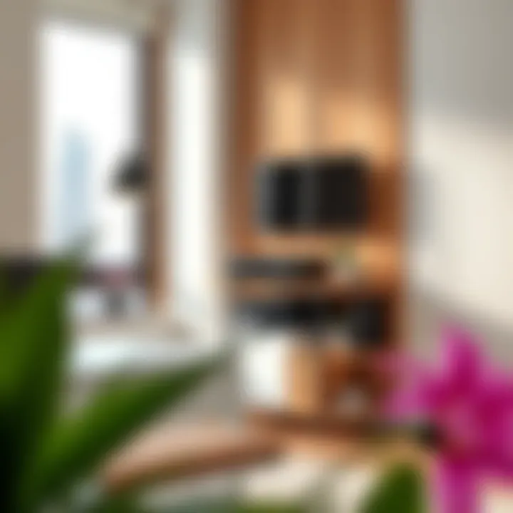 Stylish printer stand integrated into a modern office