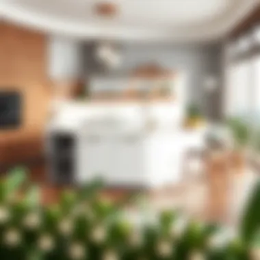 Contemporary Movable Island Counter Design Sleek modern movable island counter in a contemporary kitchen setting