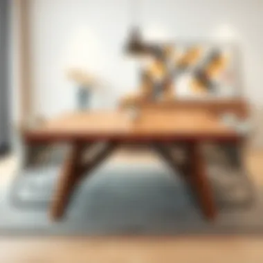 Elegant wooden dining table showcasing modern craftsmanship
