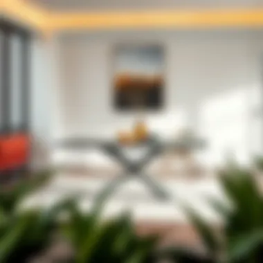 Stylish minimalist dining table in a contemporary setting