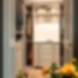 Elegant dresser integrated into a compact closet space