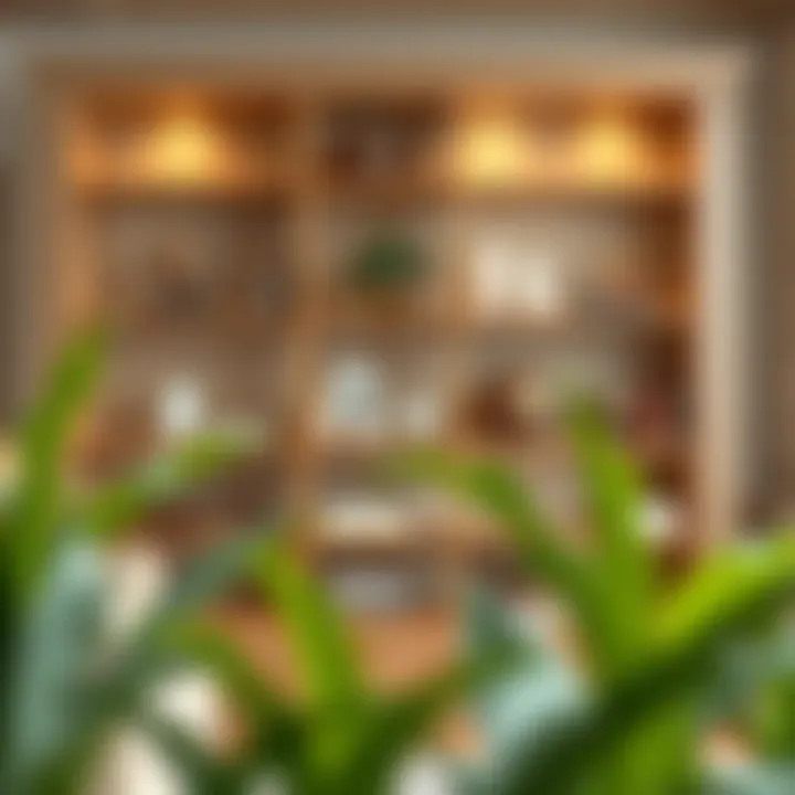 Elegant Shelving for Display and Storage Elegant shelving displaying decorative items and books