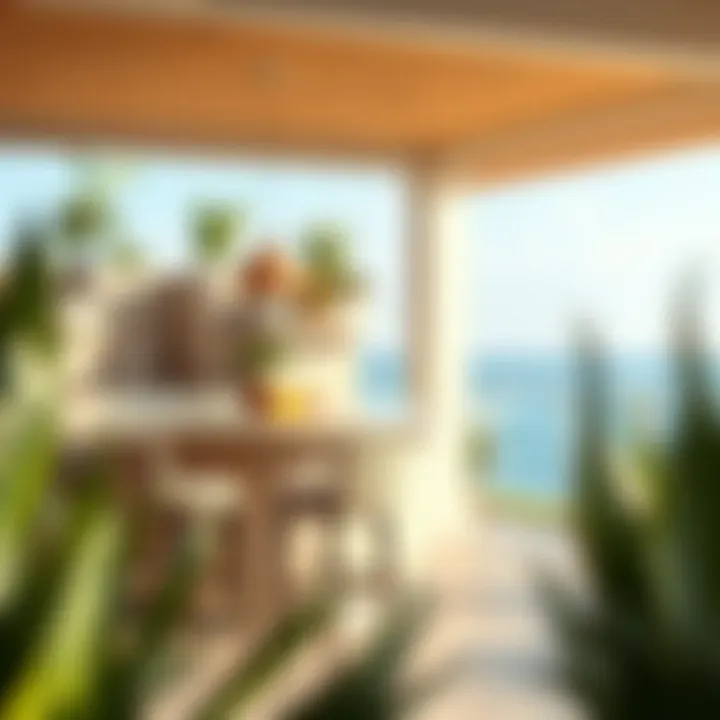 Stylish outdoor kitchen bar table with elegant seating