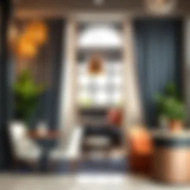 Creative Cafe Interior with Partition Curtains Creative use of partition curtains in a cafe interior