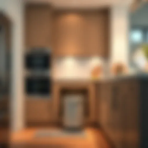 Seamless Integration in Modern Kitchens Stylish under cabinet trash can seamlessly integrated into a modern kitchen design.