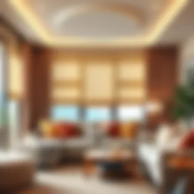 Enhancing Comfort and Aesthetics A cozy room showcasing the functionality of remote roman blinds