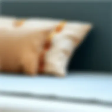 Detail view of chair bed fabric and craftsmanship