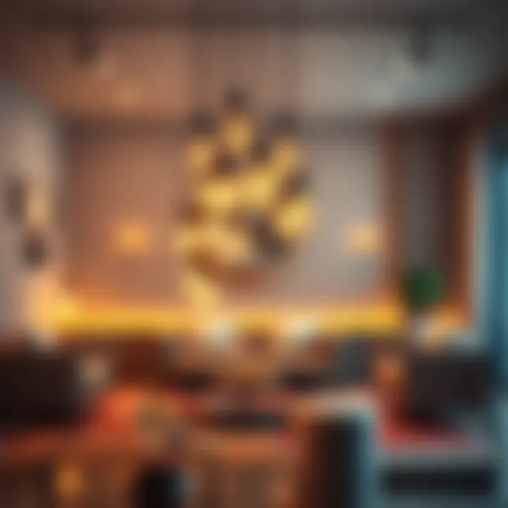 Artistic Interior Design with Small 40w Bulbs Artistic installation using small 40w bulbs to enhance interior design