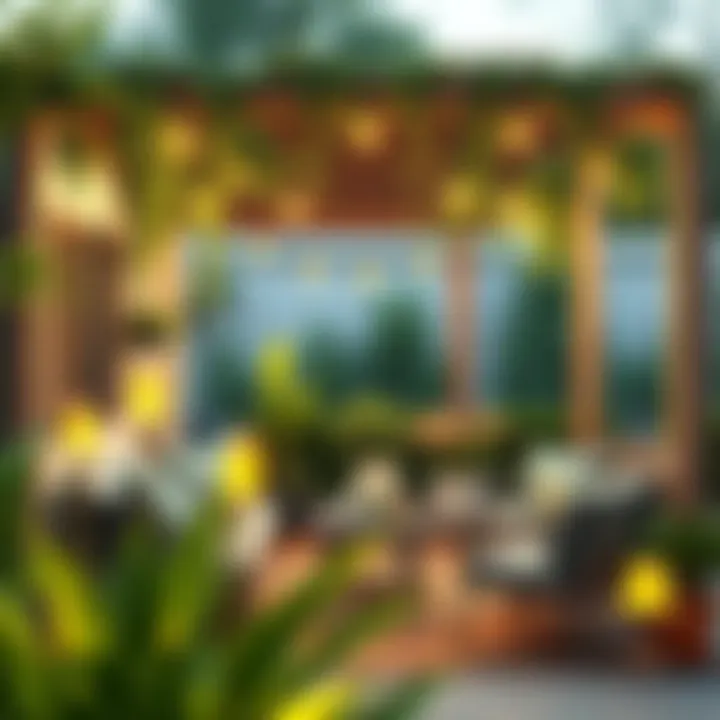 Cozy Outdoor Patio with Small 40w Bulbs Charming outdoor patio lit with small 40w bulbs creating a cozy ambiance