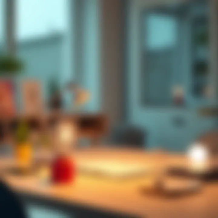 Modern Workspace with Small 40w Bulbs Modern workspace featuring small 40w bulbs for focus and creativity