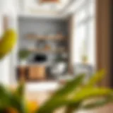 Modern small home office with elegant decor