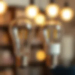 Illustration of traditional incandescent bulb and modern LED bulb comparison