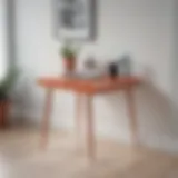 Elegant small studio table in a minimalist living space